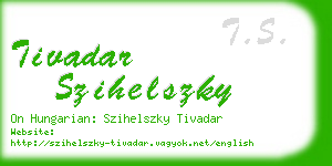 tivadar szihelszky business card